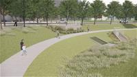 相關圖片：圖4、滯洪公園環狀散步道(模擬圖)