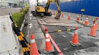 相關圖片：台水管線破管路面下陷01