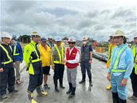 林副市長今日率工務局新工處團隊前往彌陀區舊港橋視察在建工程工區防汛作為